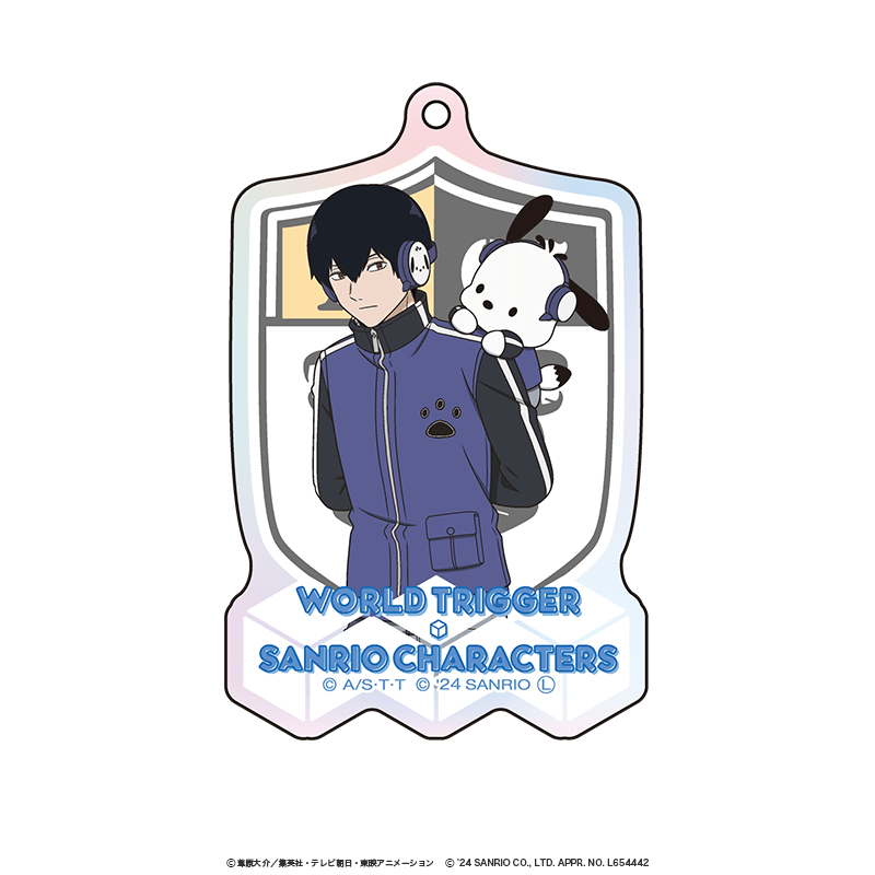 ワールドトリガー×サンリオキャラクターズ オーロラアクリルキーホルダー 三輪秀次×ポチャッコ