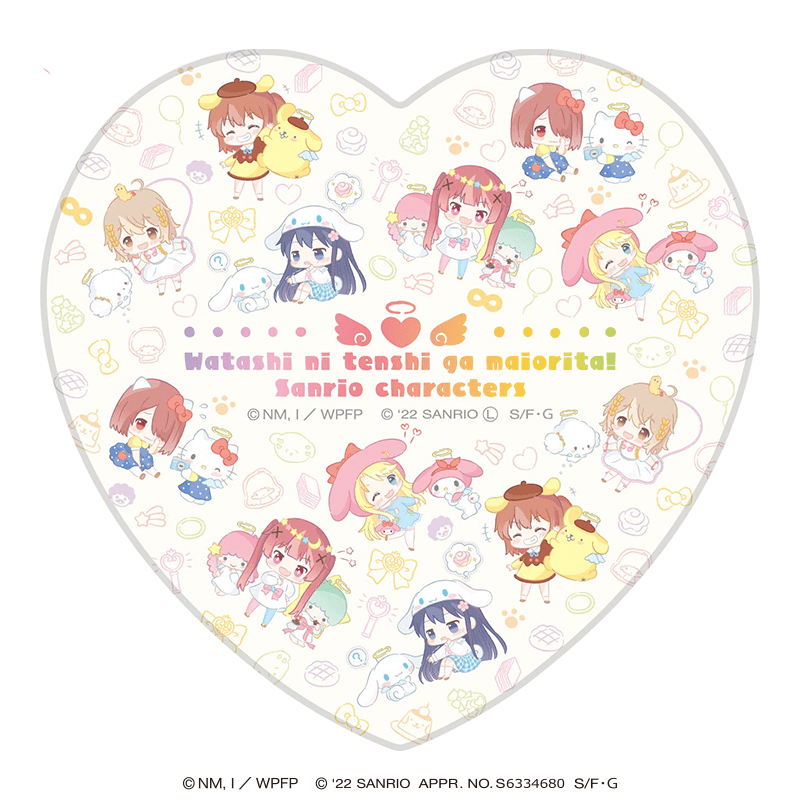 私に天使が舞い降りた！×サンリオキャラクターズ 白雲石吸水コースター（ハート）